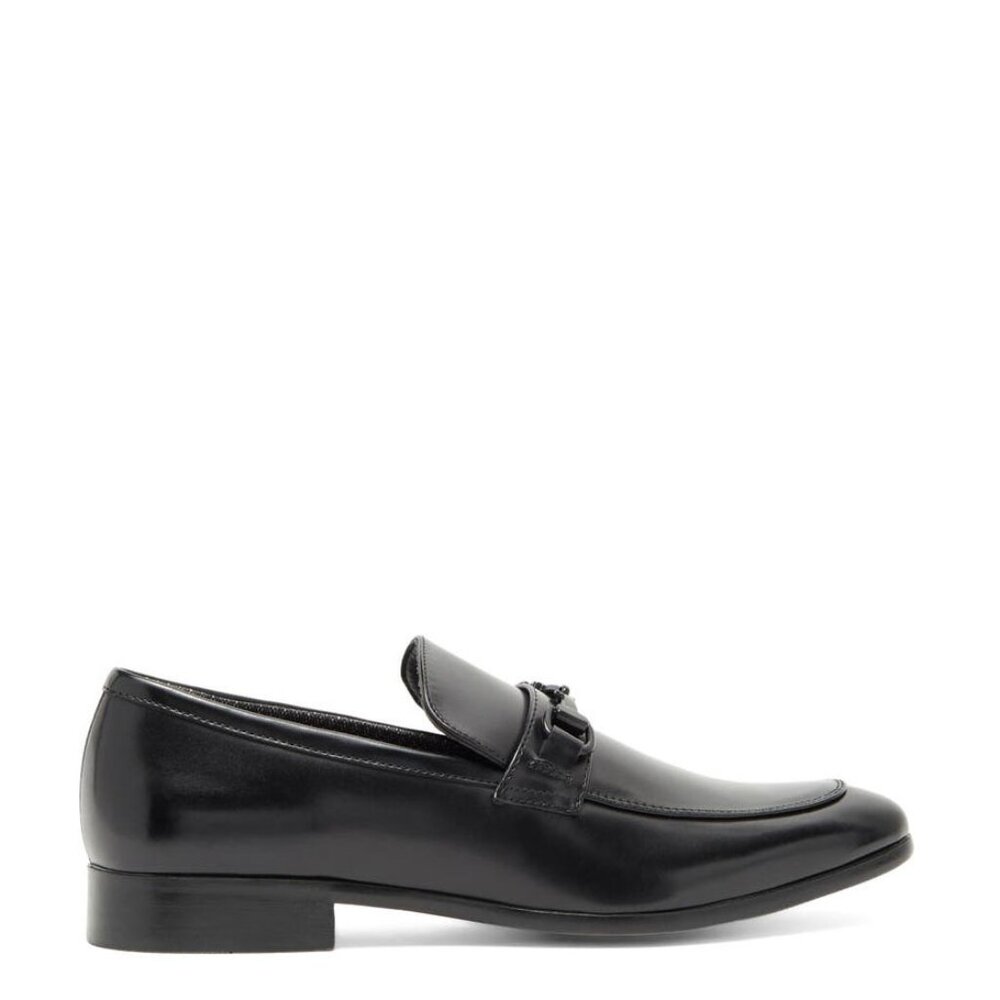 Bashwood Handmade Black Leather Buckle Style Loafers